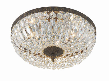 Crystorama Waltham 16'' Swarovski Spectra Crystal English Bronze Flush Mount