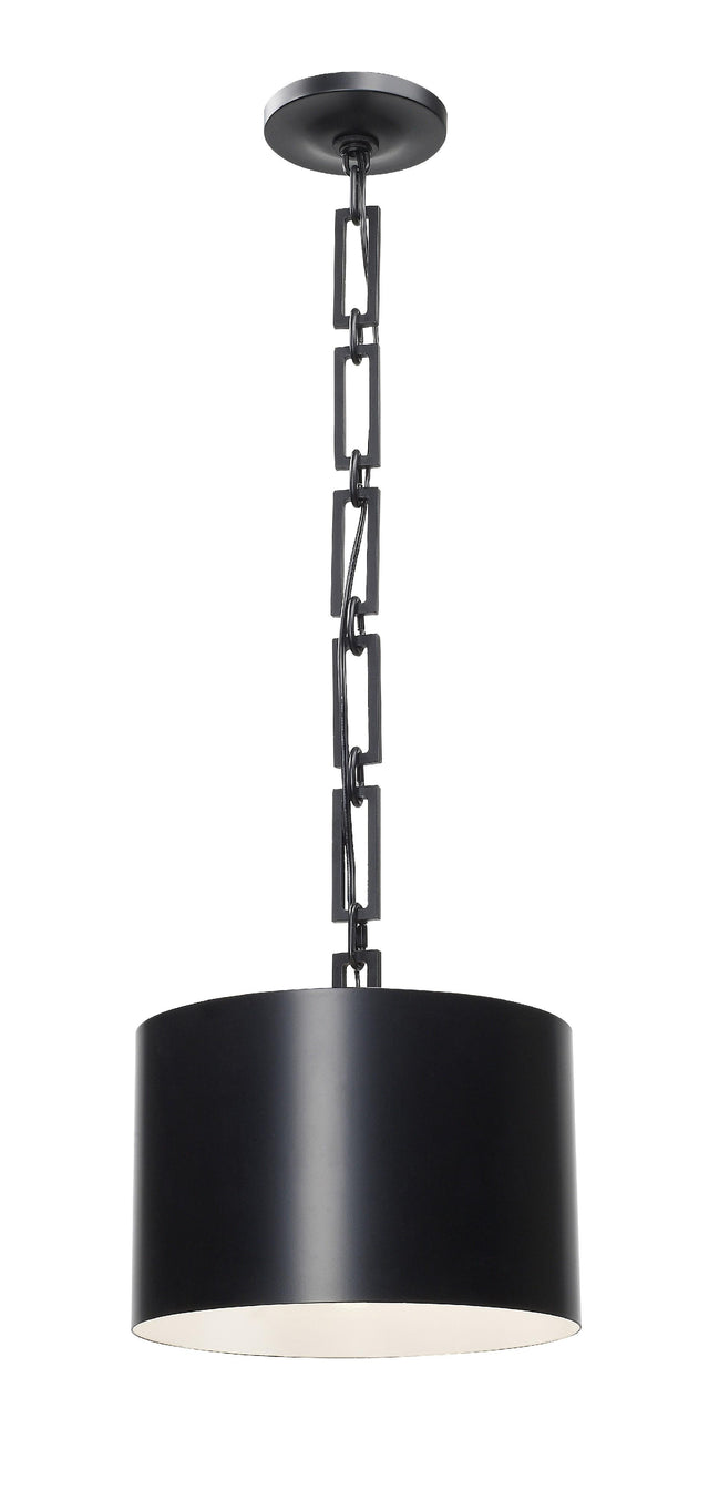 Crystorama Brian Patrick Flynn Alston 12'' Matte Black + White Pendant