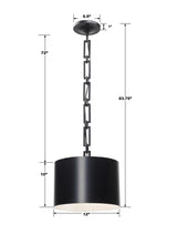 Crystorama Brian Patrick Flynn Alston 12'' Matte Black + White Pendant
