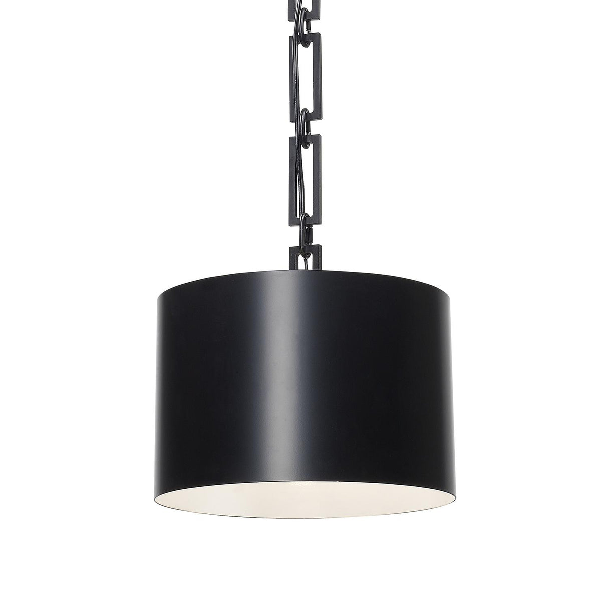 Crystorama Brian Patrick Flynn Alston 12'' Matte Black + White Pendant