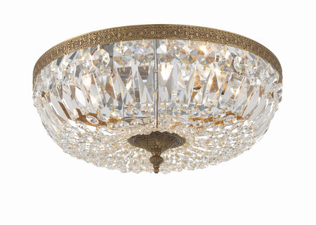 Crystorama Waltham 16'' Swarovski Spectra Crystal Olde Brass Flush Mount