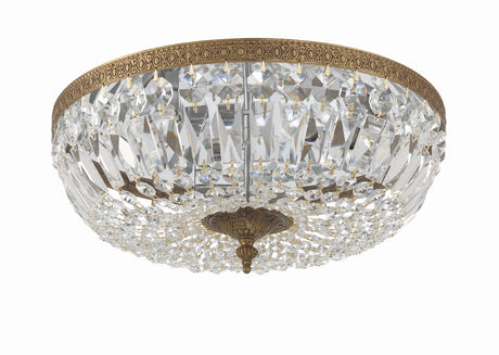 Crystorama Waltham 16'' Swarovski Spectra Crystal Olde Brass Flush Mount