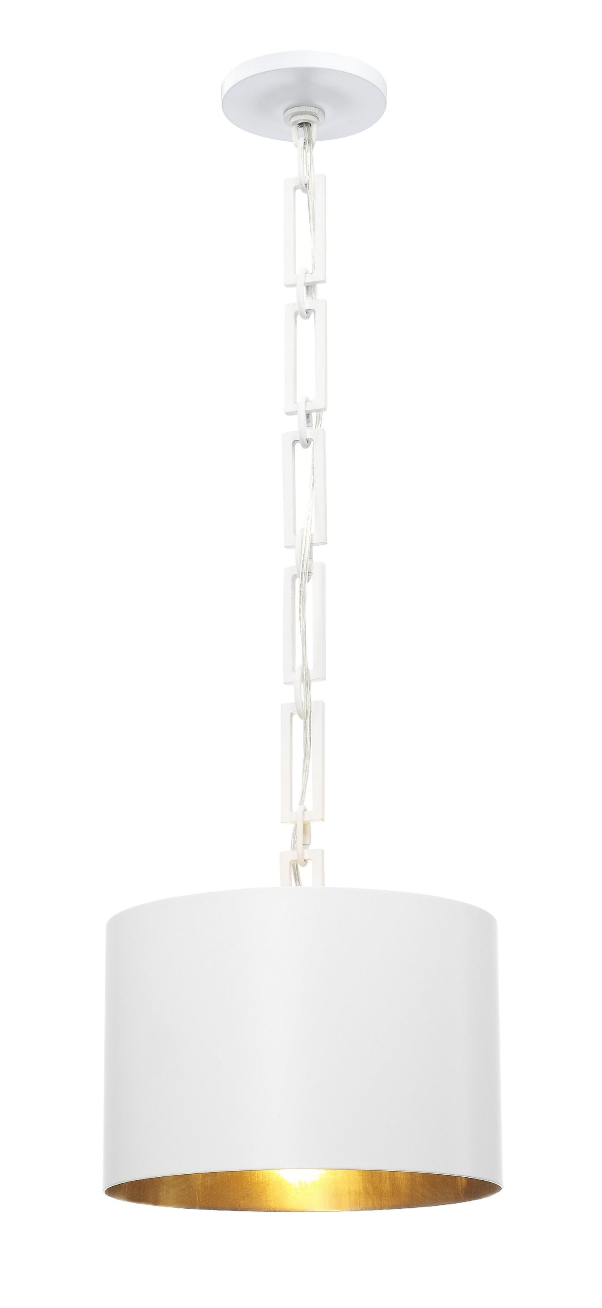 Crystorama Brian Patrick Flynn Alston 12'' Matte White + Antique Gold Pendant