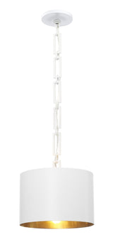Crystorama Brian Patrick Flynn Alston 12'' Matte White + Antique Gold Pendant