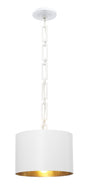 Crystorama Brian Patrick Flynn Alston 12'' Matte White + Antique Gold Pendant