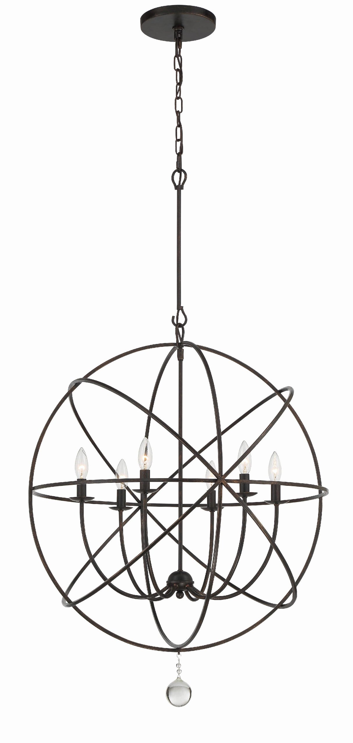 Crystorama Solaris 28.5'' English Bronze Chandelier