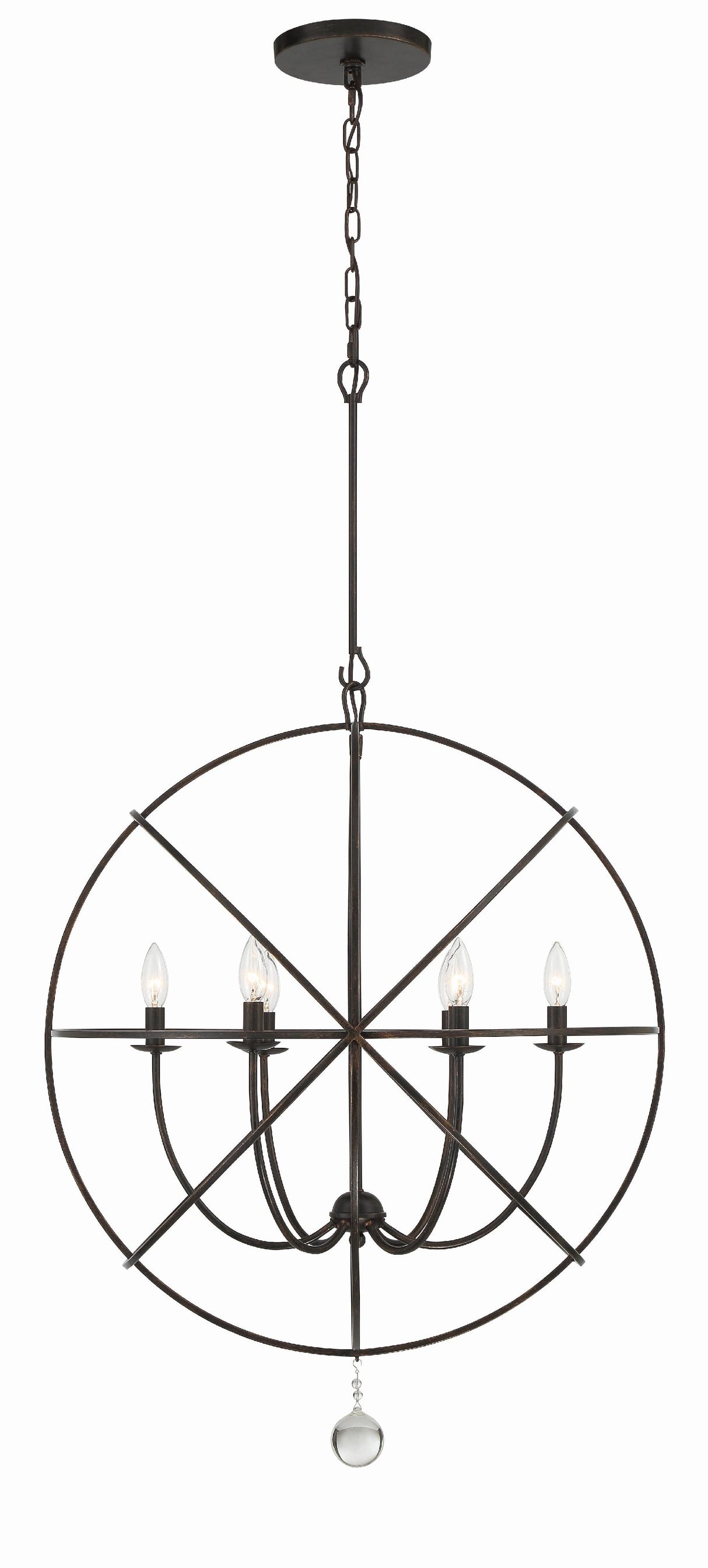 Crystorama Solaris 28.5'' English Bronze Chandelier