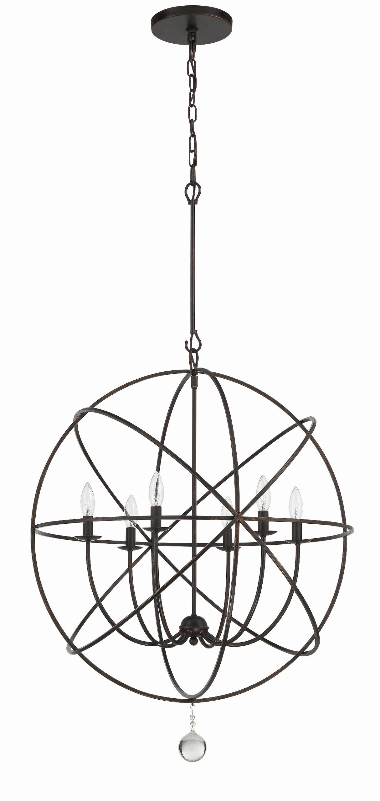 Crystorama Solaris 28.5'' English Bronze Chandelier