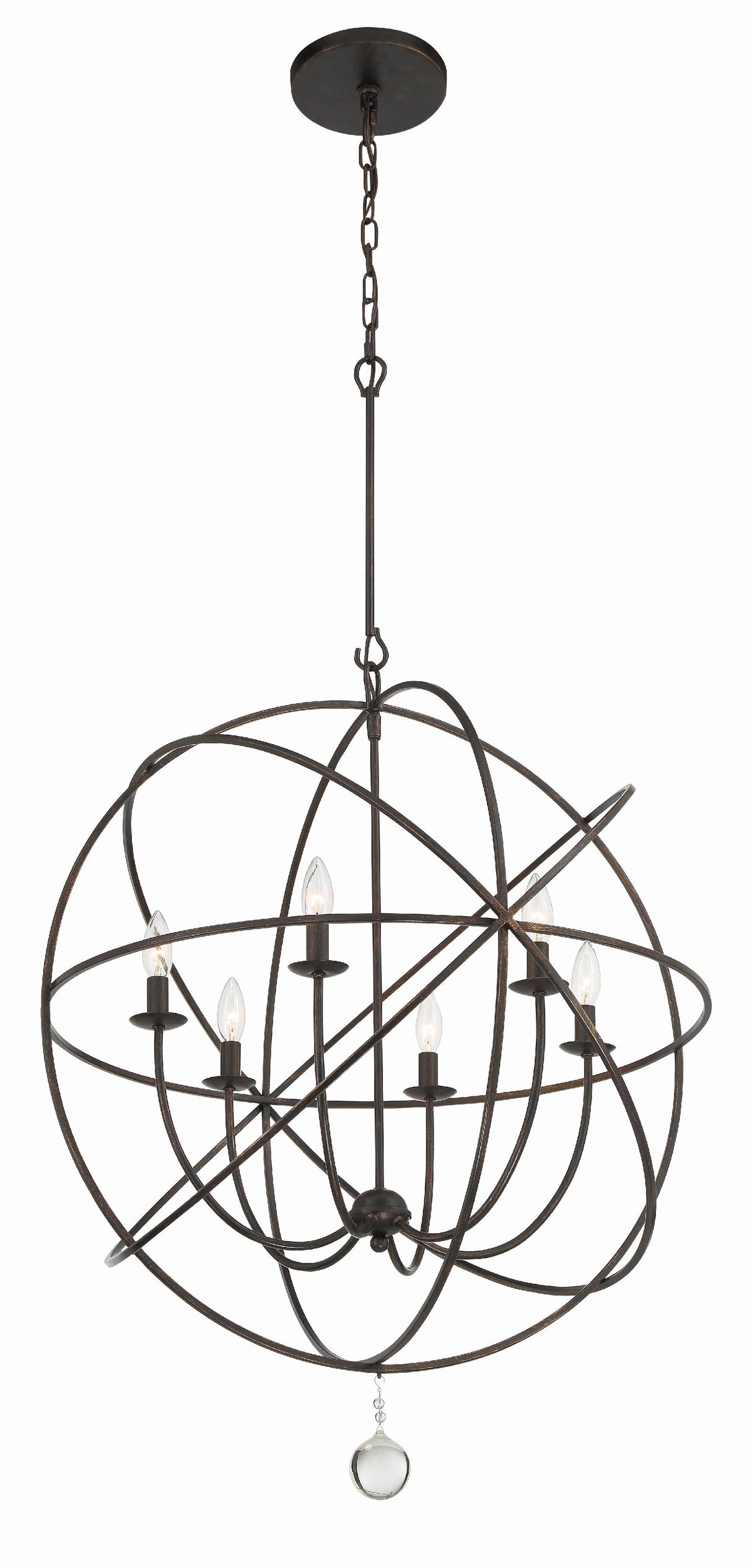 Crystorama Solaris 28.5'' English Bronze Chandelier