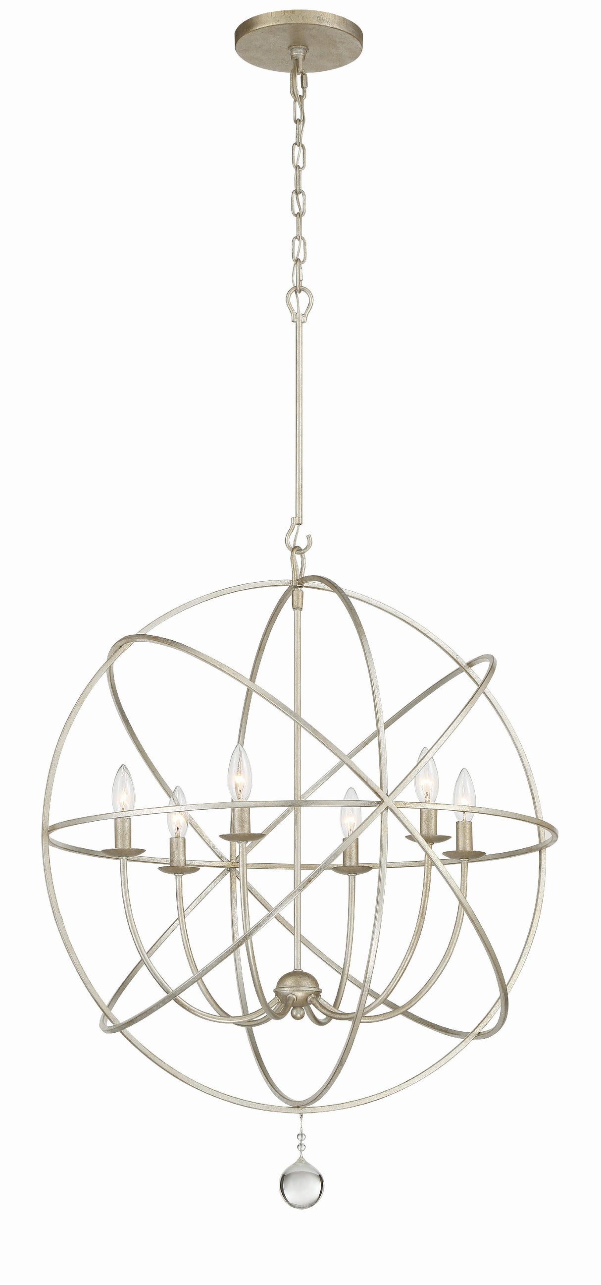 Crystorama Solaris 28.5'' Olde Silver Chandelier