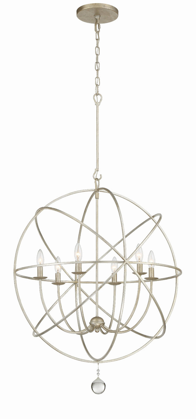 Crystorama Solaris 28.5'' Olde Silver Chandelier