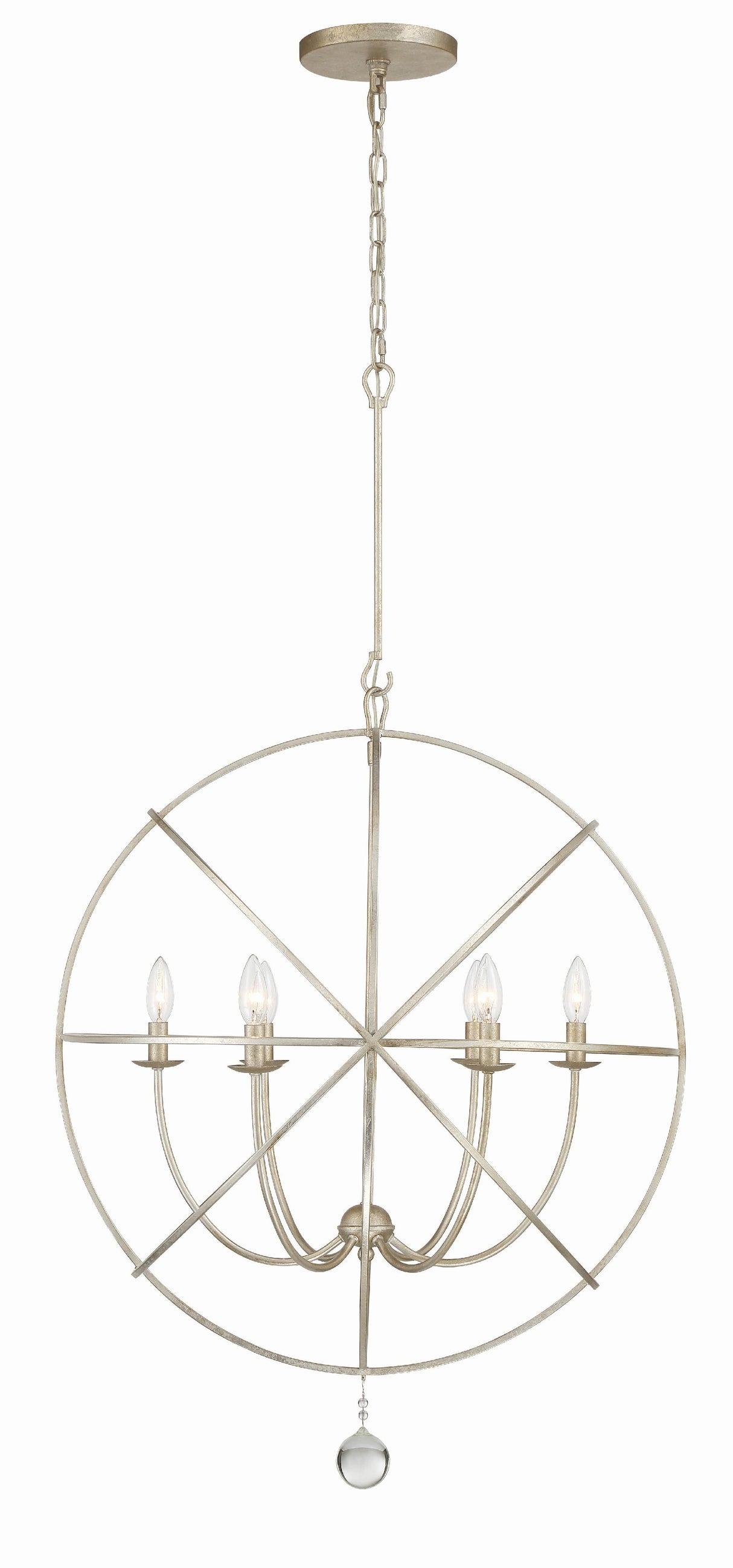 Crystorama Solaris 28.5'' Olde Silver Chandelier