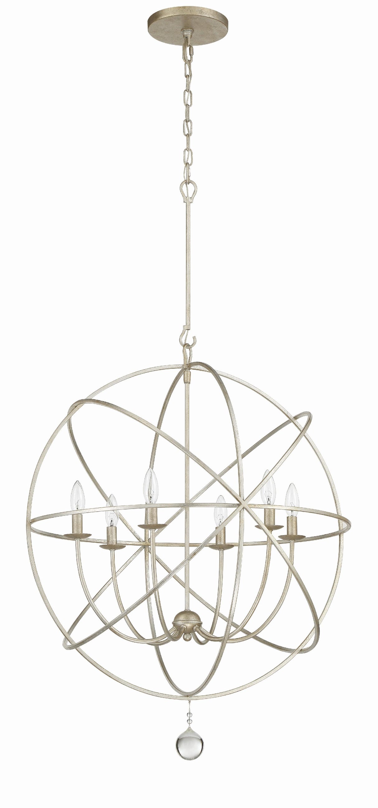 Crystorama Solaris 28.5'' Olde Silver Chandelier