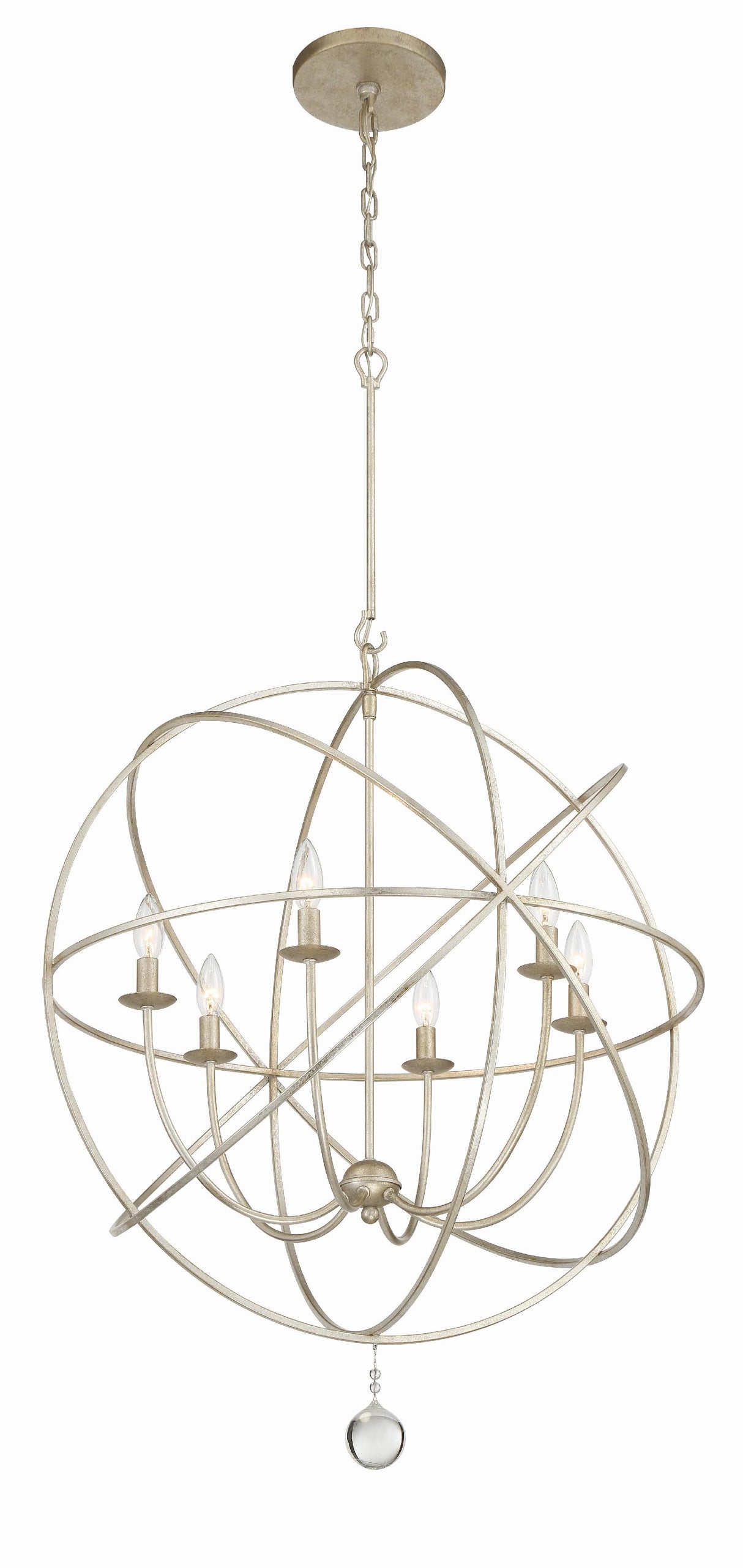 Crystorama Solaris 28.5'' Olde Silver Chandelier