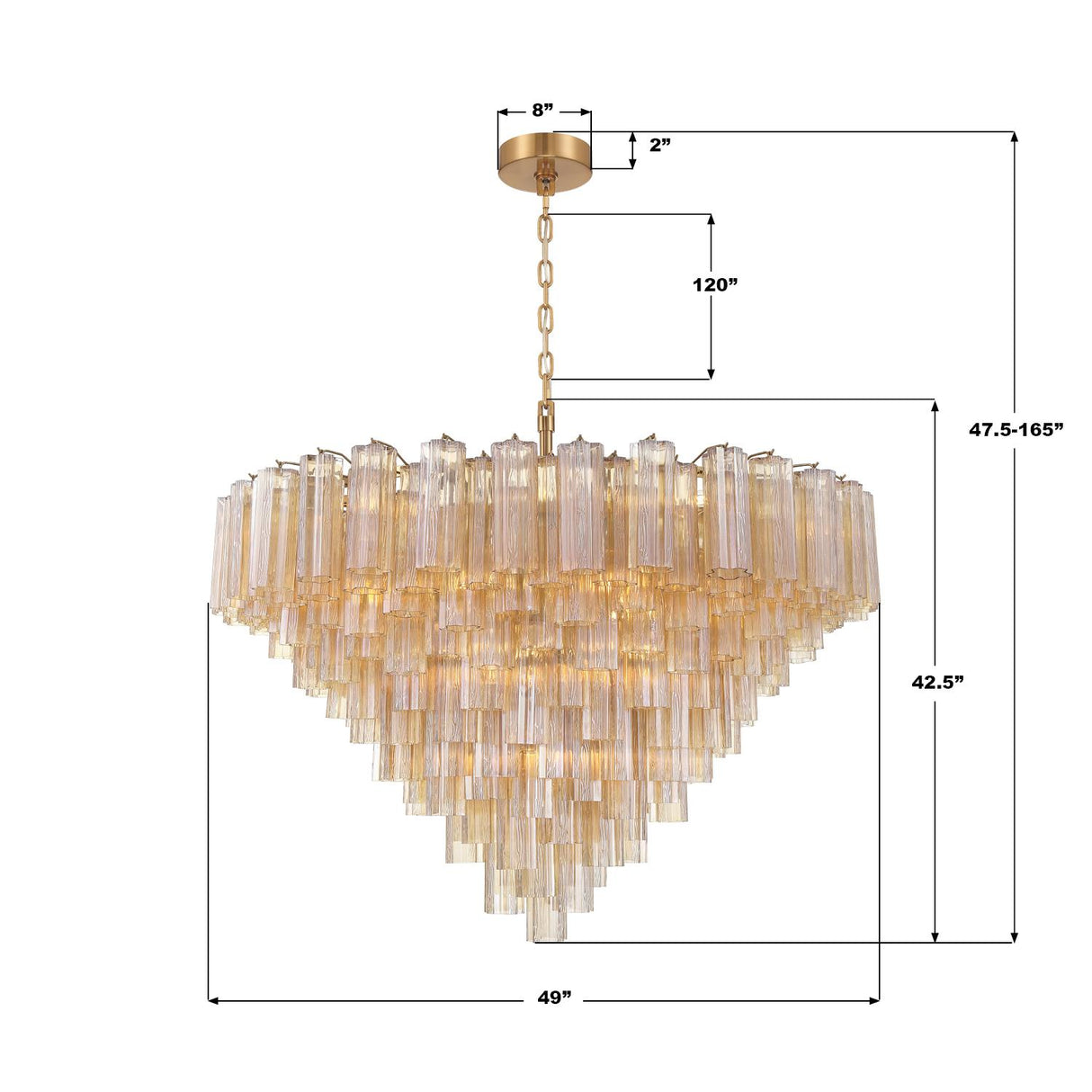 Crystorama Addis 49'' Aged Brass Chandelier