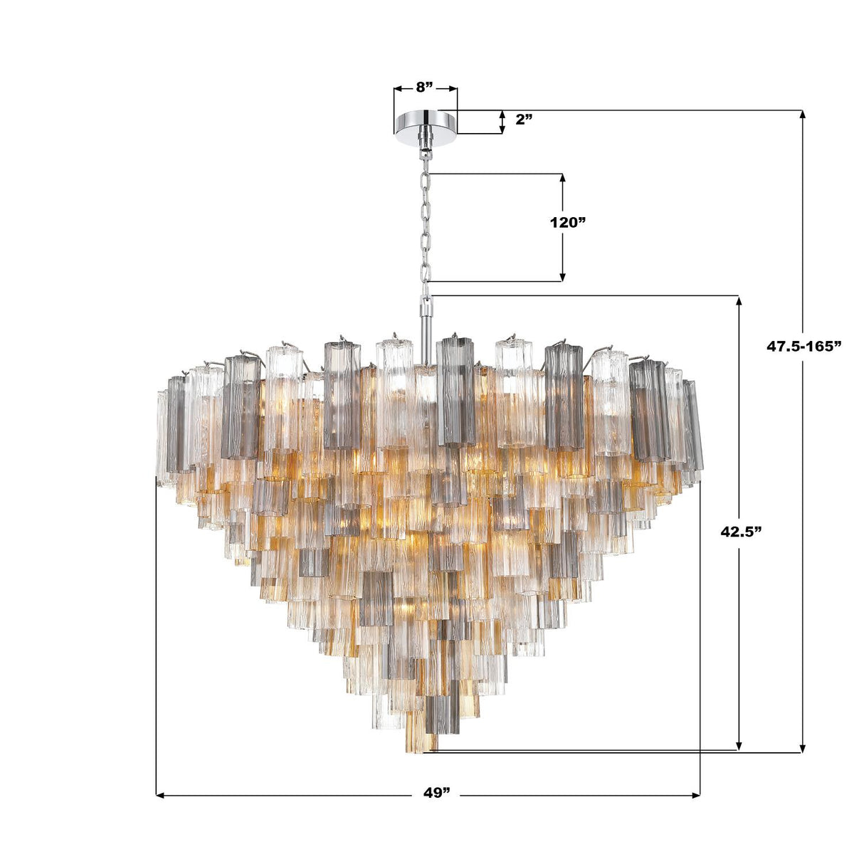 Crystorama Addis 49'' Polished Chrome Chandelier
