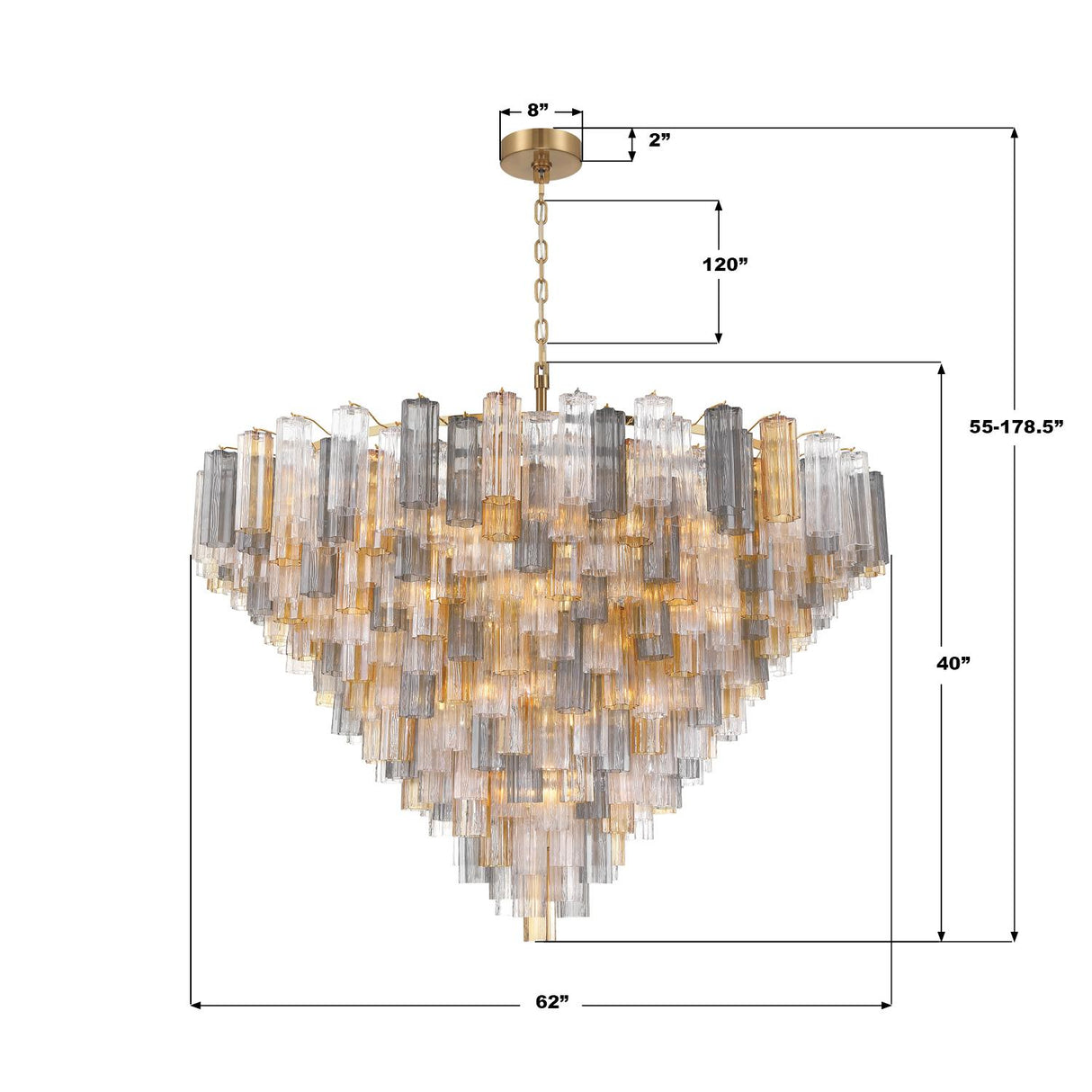 Crystorama Addis 62'' Aged Brass Chandelier