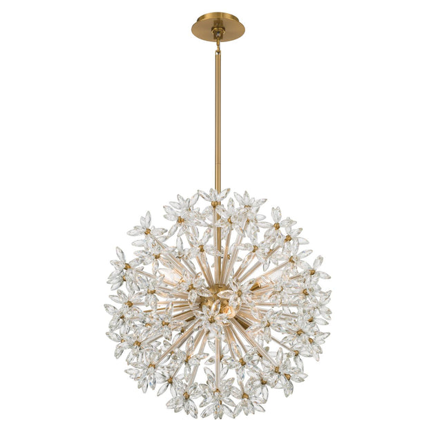 Crystorama Adley 23.75'' Aged Brass Chandelier