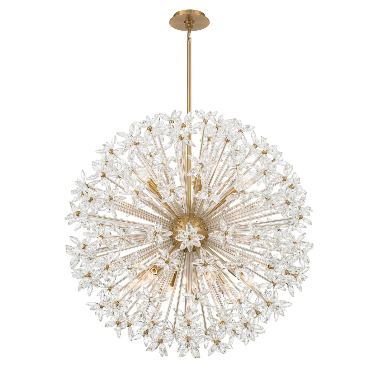 Crystorama Adley 34'' Aged Brass Chandelier
