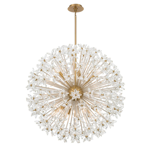 Crystorama Adley 34'' Aged Brass Chandelier