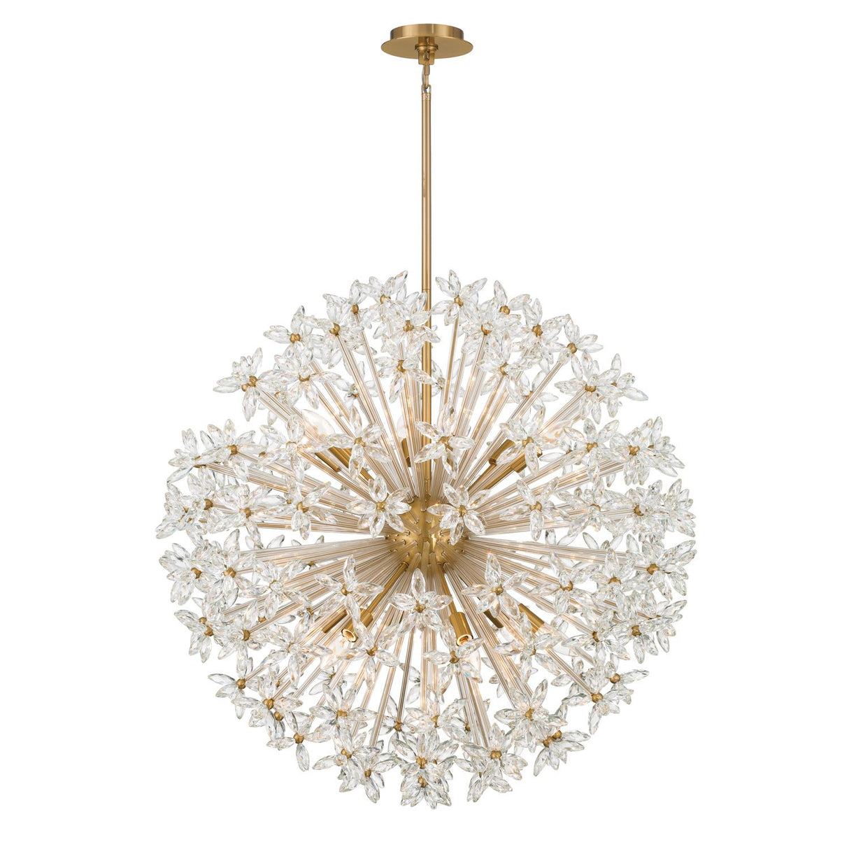 Crystorama Adley 34'' Aged Brass Chandelier