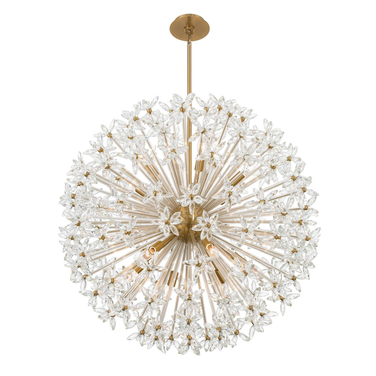 Crystorama Adley 34'' Aged Brass Chandelier