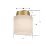 Crystorama Acme 5.75'' Aged Brass Semi Flush Mount