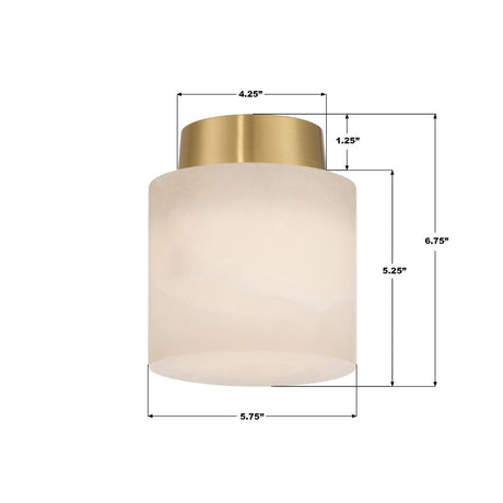 Crystorama Acme 5.75'' Aged Brass Semi Flush Mount
