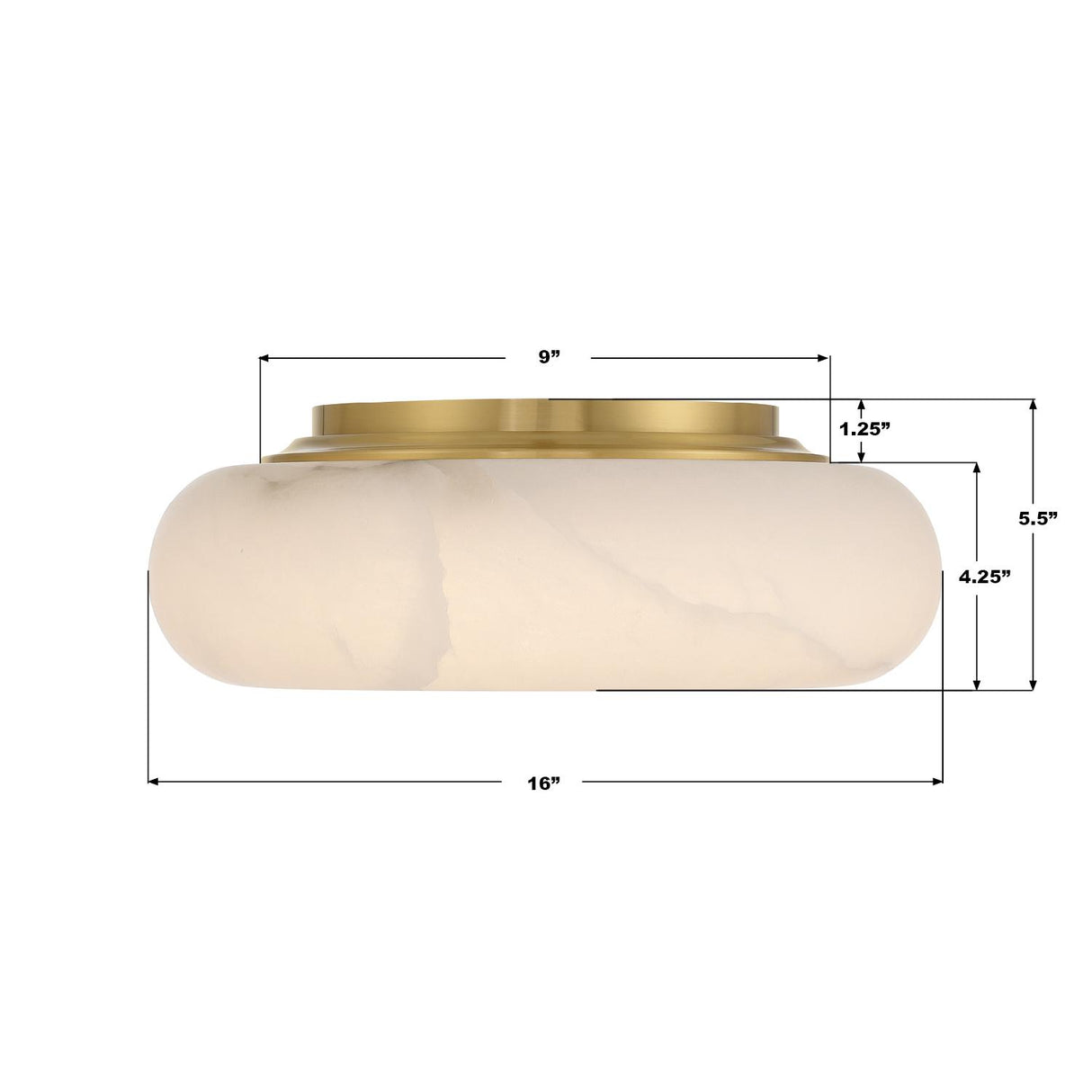 Crystorama Acme 16'' Integrated LED Aged Brass Flush Mount