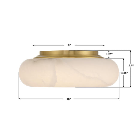 Crystorama Acme 16'' Integrated LED Aged Brass Flush Mount