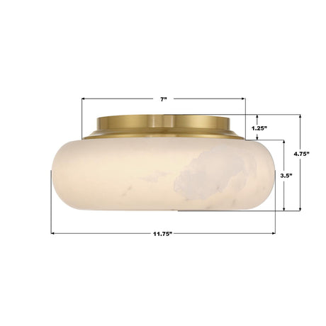 Crystorama Acme 11.75'' Integrated LED Aged Brass Flush Mount