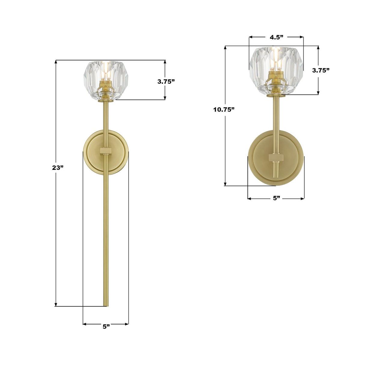 Crystorama Aragon 4.5'' LED Soft Brass Sconce