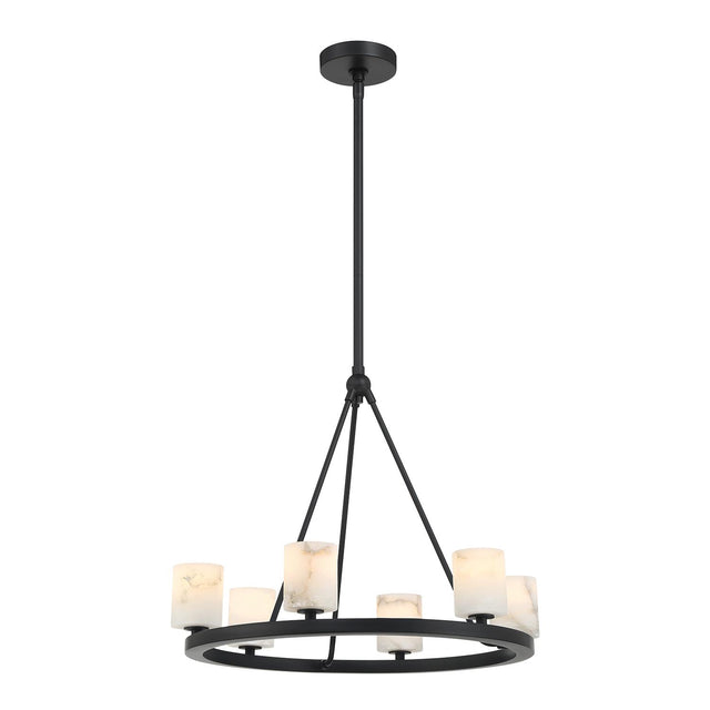 Crystorama Aragon 22.75'' LED Matte Black Chandelier