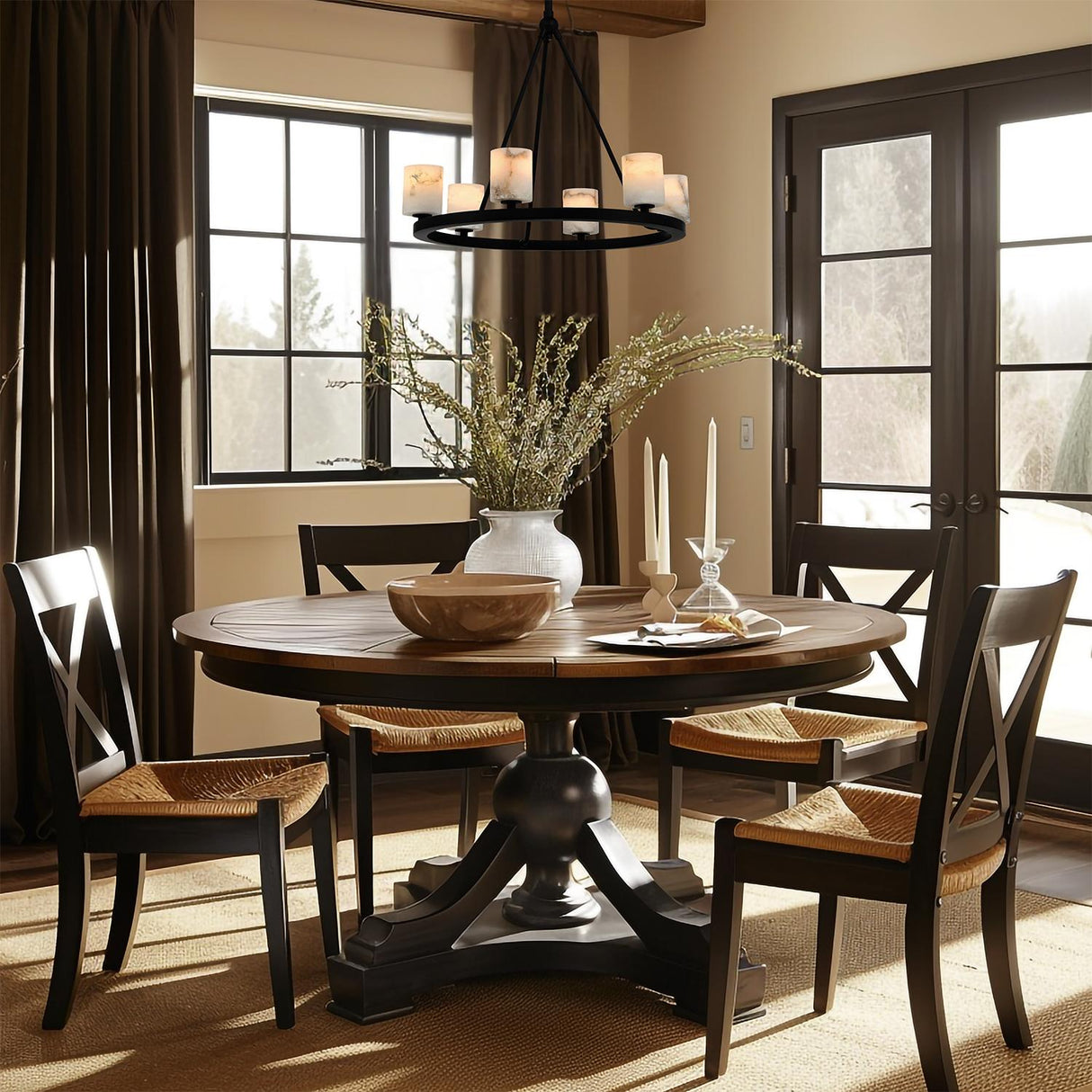 Crystorama Aragon 22.75'' LED Matte Black Chandelier