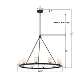 Crystorama Aragon 34.75'' LED Matte Black Chandelier