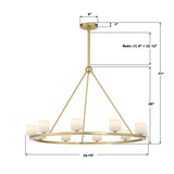 Crystorama Aragon 34.75'' LED Soft Brass Chandelier