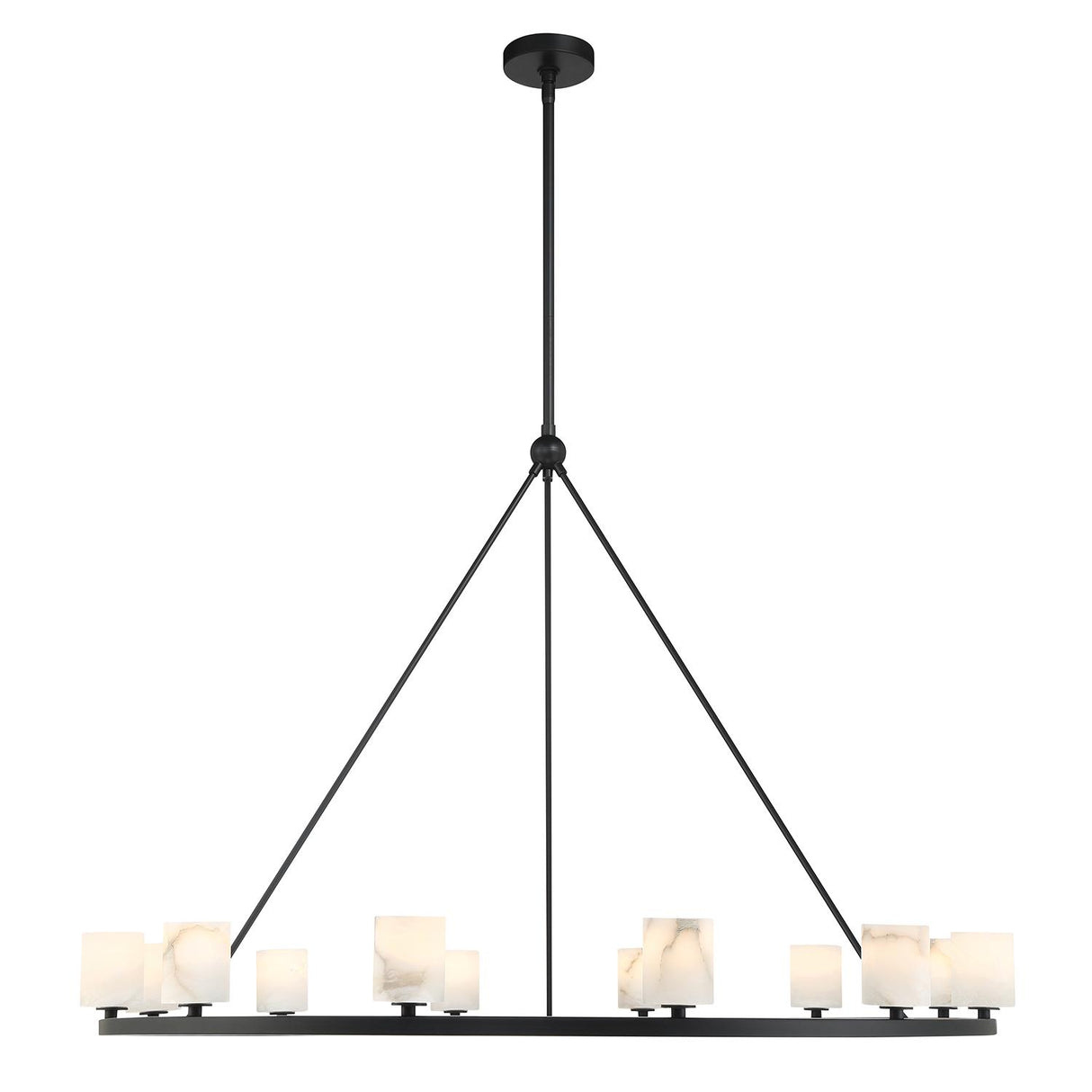 Crystorama Aragon 46.75'' LED Matte Black Chandelier