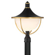 Crystorama Atlas 16.5'' Matte Black + Textured Gold Outdoor Post