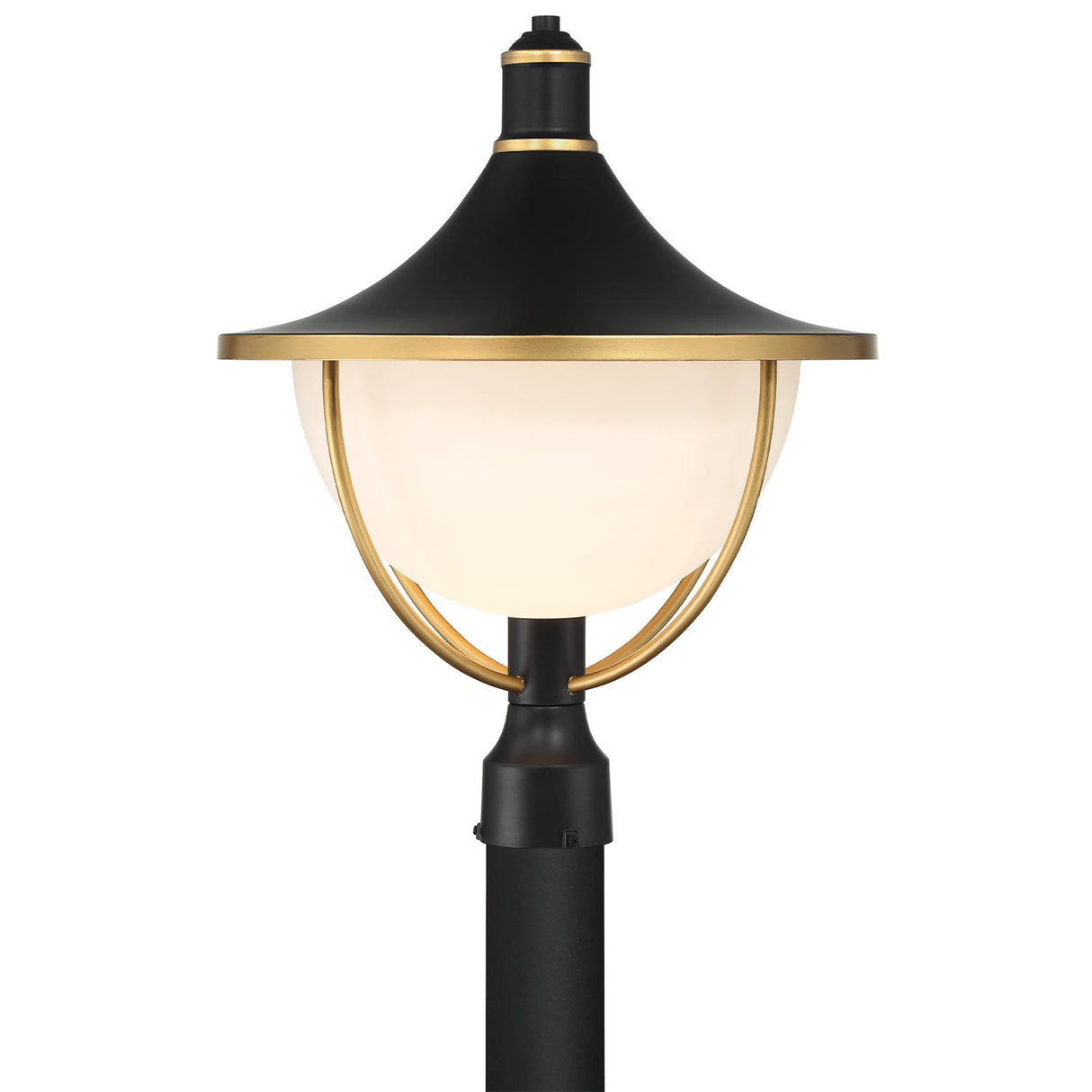 Crystorama Atlas 16.5'' Matte Black + Textured Gold Outdoor Post
