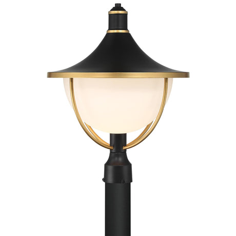 Crystorama Atlas 16.5'' Matte Black + Textured Gold Outdoor Post