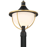 Crystorama Atlas 16.5'' Matte Black + Textured Gold Outdoor Post