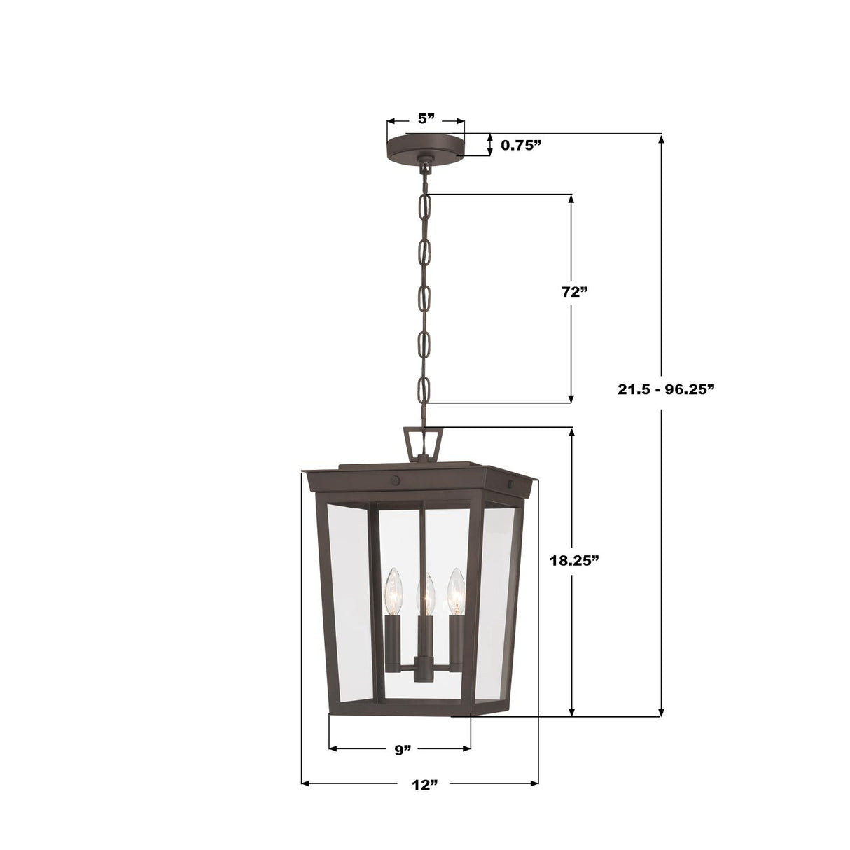 Crystorama Belmont 12'' Twilight Bronze Outdoor Pendant