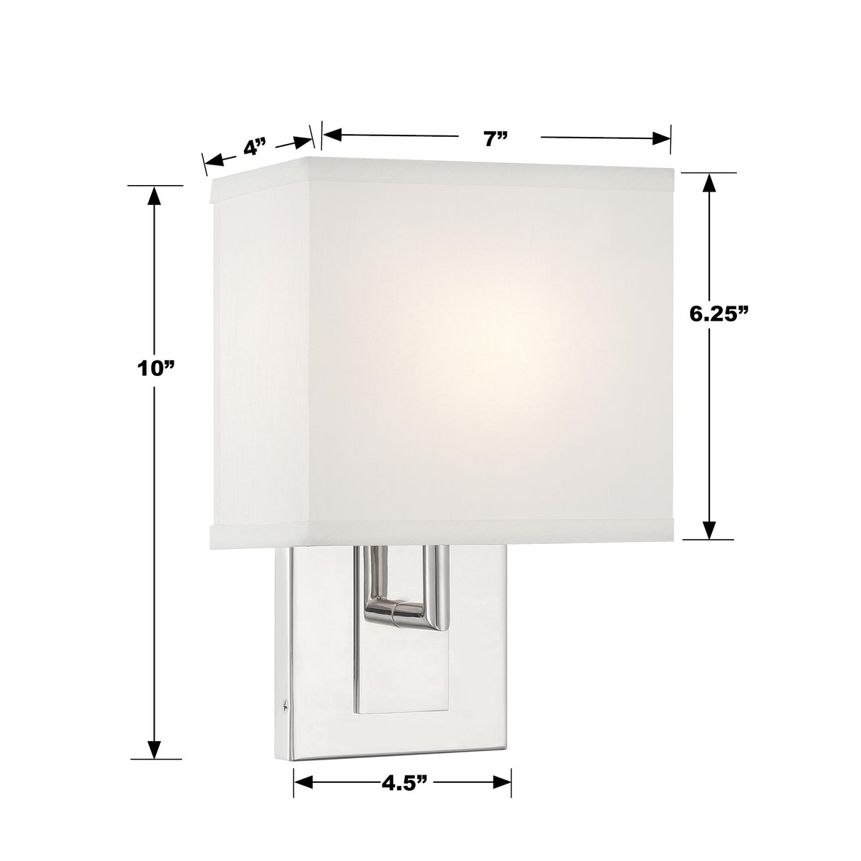 Crystorama Brent 7'' Polished Nickel Sconce