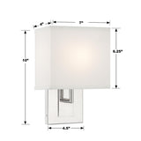 Crystorama Brent 7'' Polished Nickel Sconce