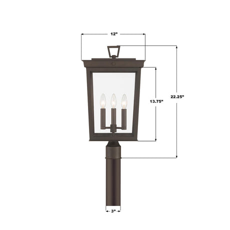 Crystorama Belmont 12'' Twilight Bronze Outdoor Post