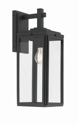 Crystorama Byron 6.5'' Matte Black Outdoor Sconce