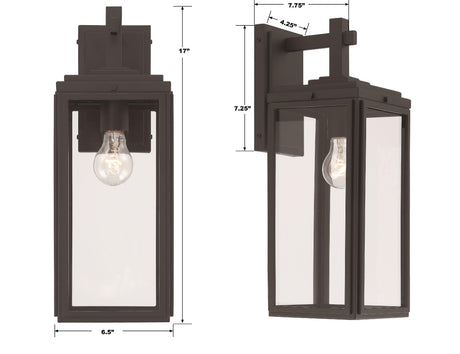 Crystorama Byron 6.5'' Matte Black Outdoor Sconce