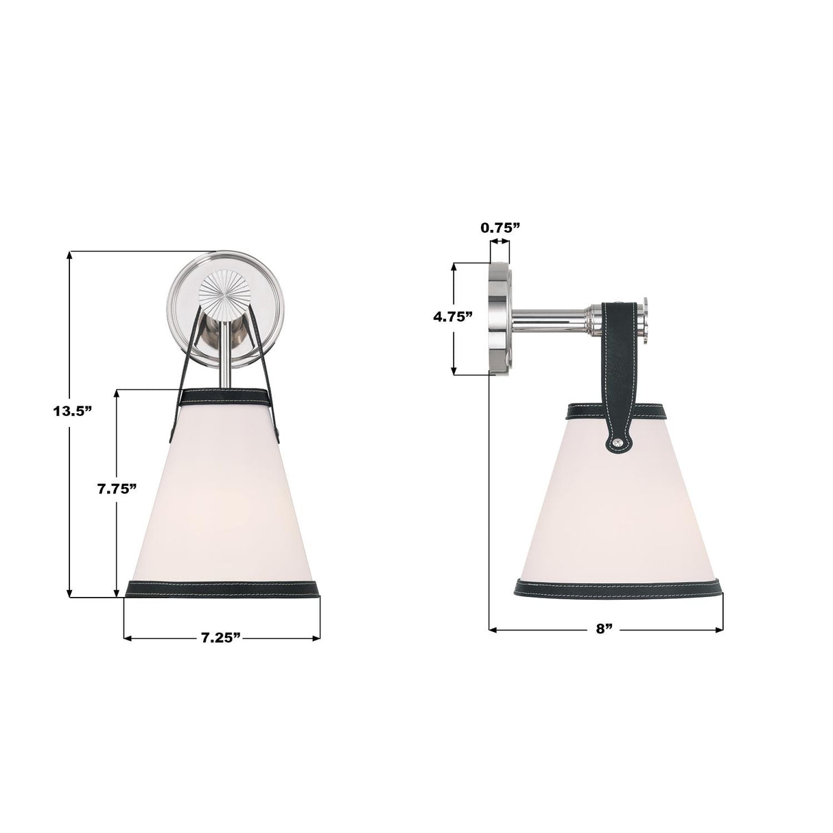 Crystorama Libby Langdon Callahan 7.25'' Polished Nickel Sconce