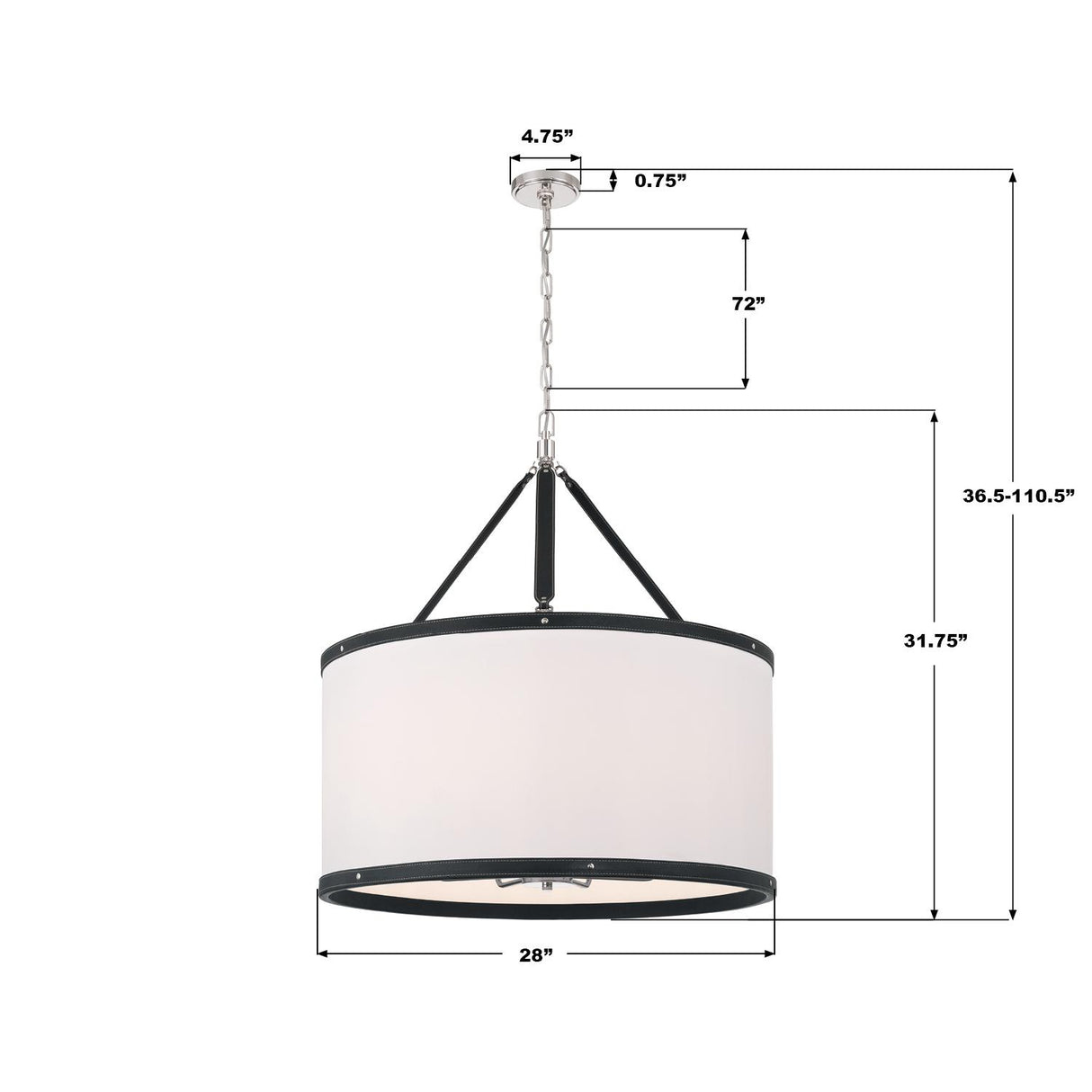 Crystorama Libby Langdon Callahan 28'' Polished Nickel Pendant
