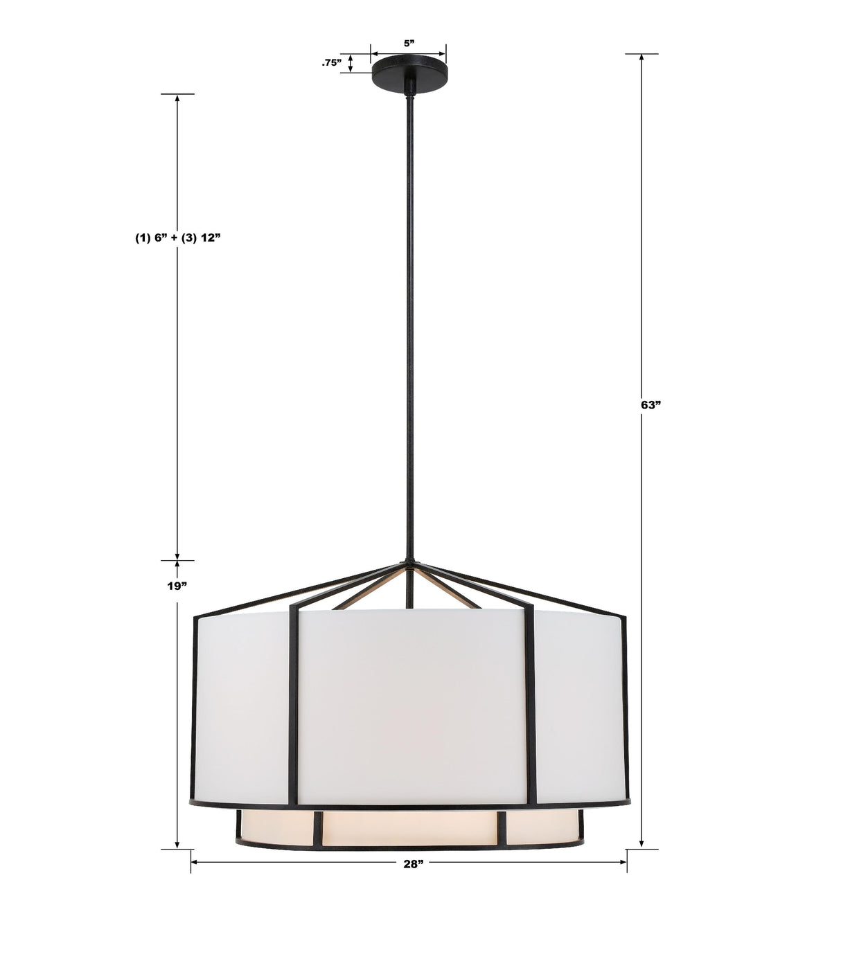 Crystorama Carlyn 28'' Black Chandelier